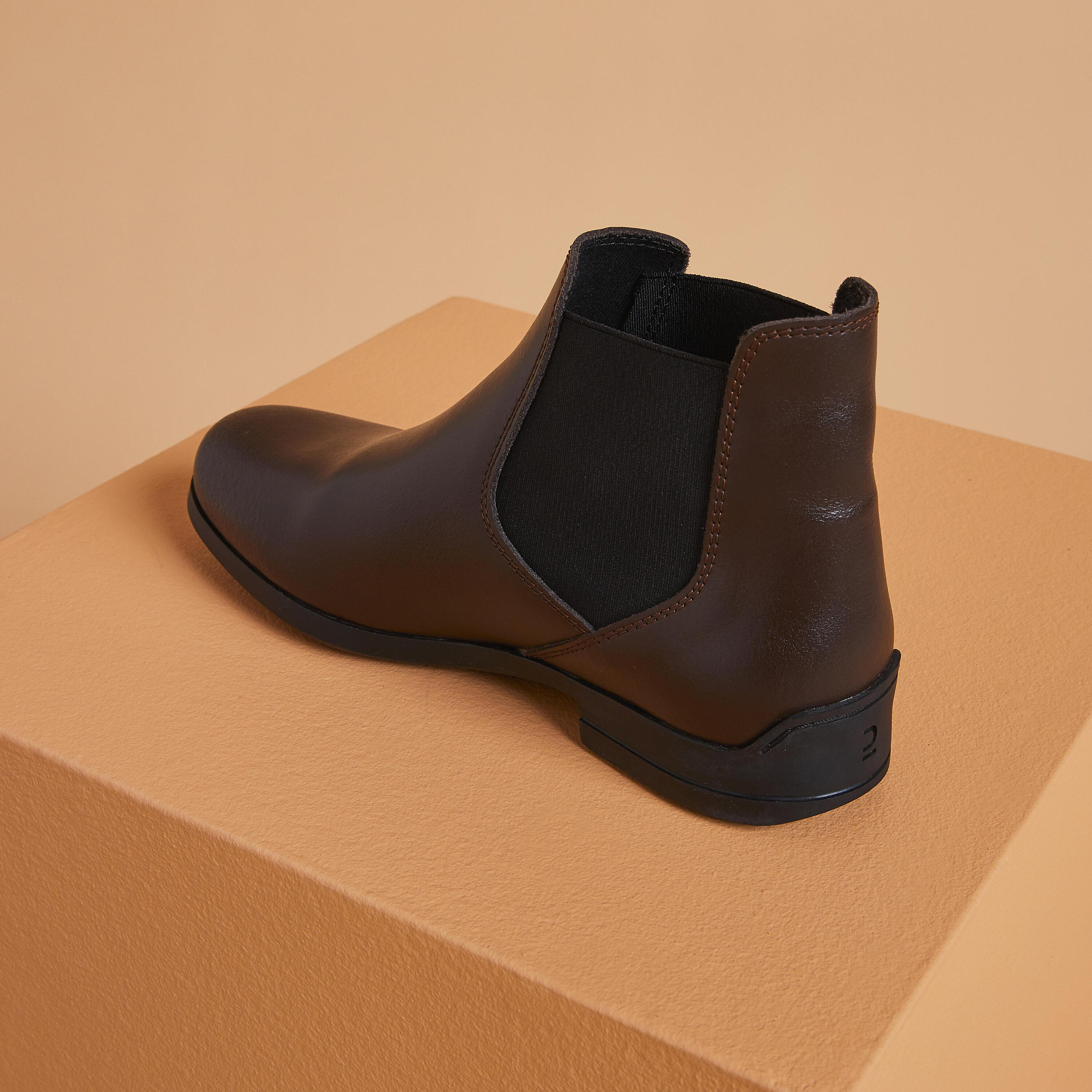 Botines Equitación 500 Adulto Marrón Piel 5/6