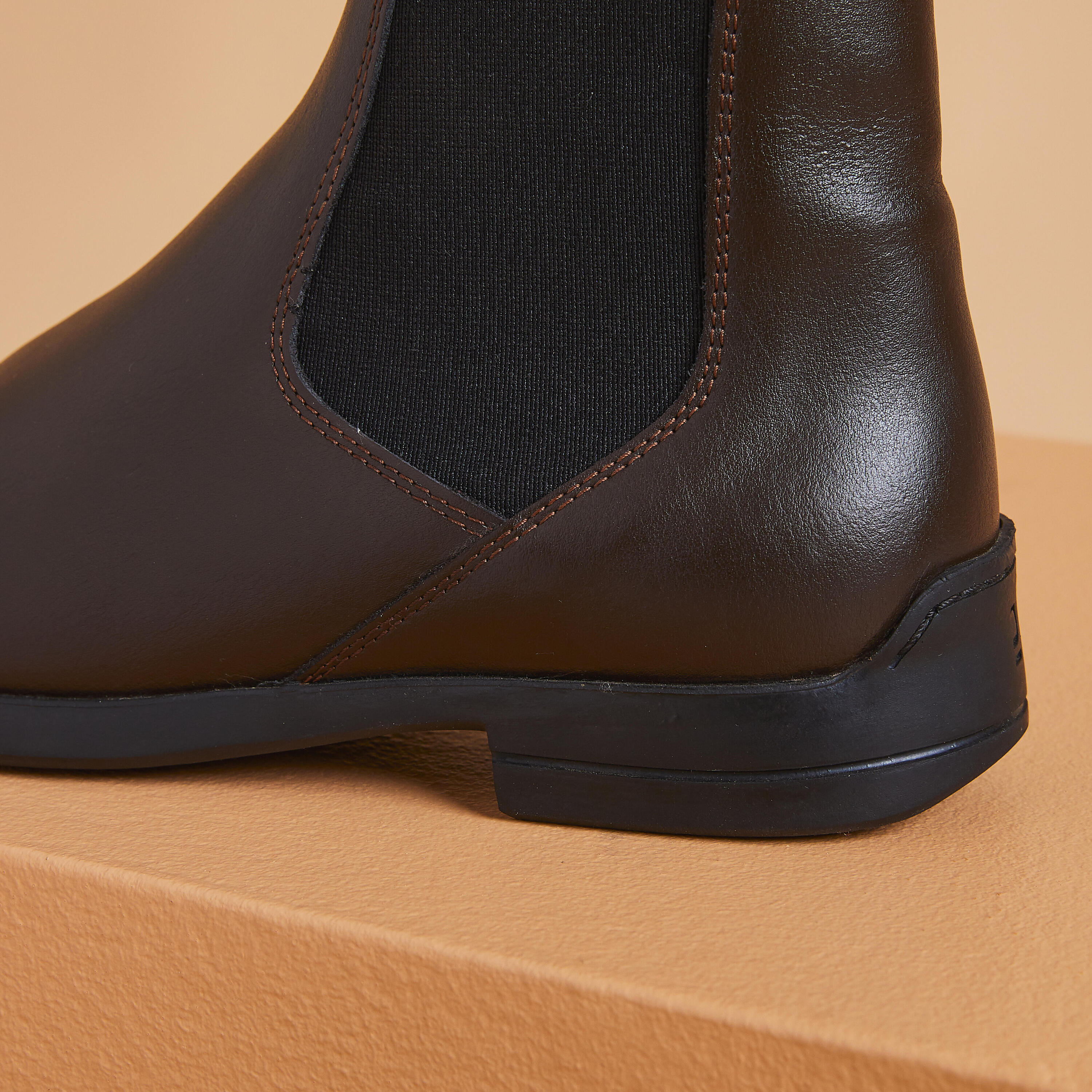 Botines Equitación 500 Adulto Marrón Piel 3/6