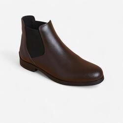 Boots équitation cuir adulte - 500 marrons