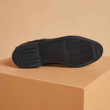 Suaugusiųjų odiniai jojimo batai „500“, juodi