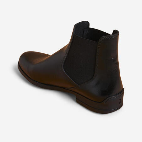 Boots équitation cuir Adulte - 500 noires - Maroc