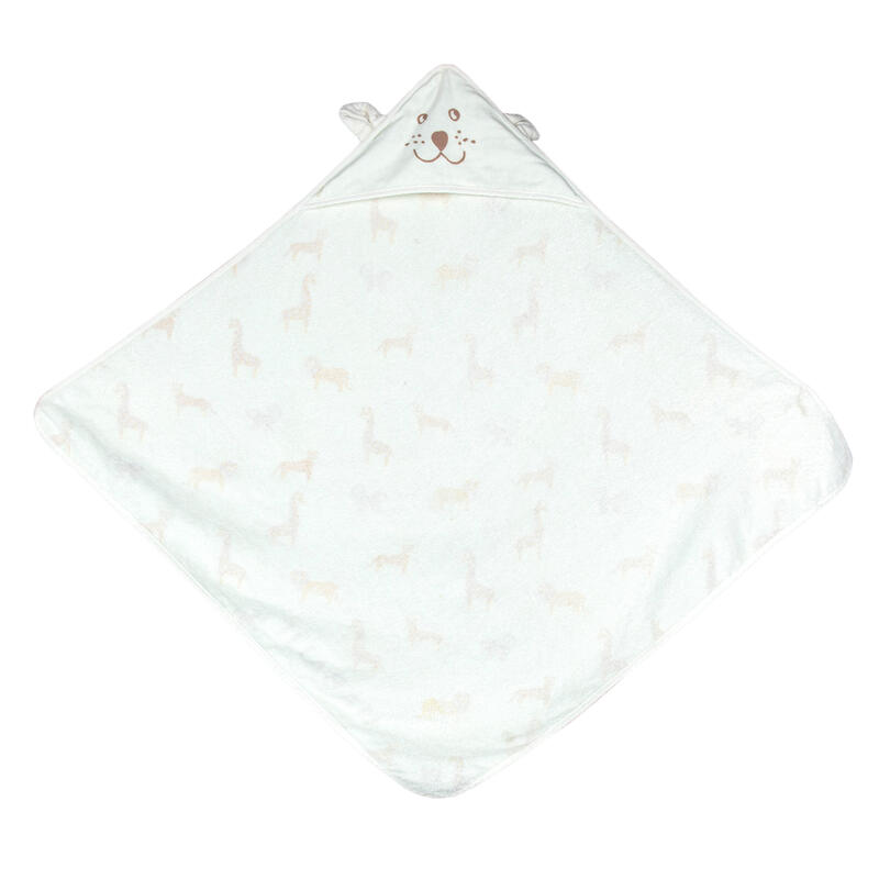 Baby Swimming Towel cotton with hood SAVANNAH print NABAIJI Decathlon