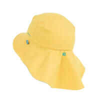 Baby UV-Protection Hat Reversible Yellow and Blue SAVANNAH Print