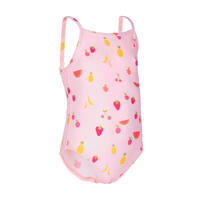 Roze jednodelni kupaći kostim s printom voća za devojčice