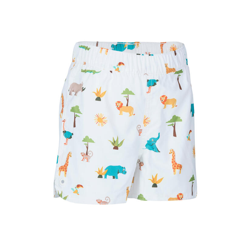 Schwimmshorts Baby/Kinder - Druckmotiv Savanne weiss 