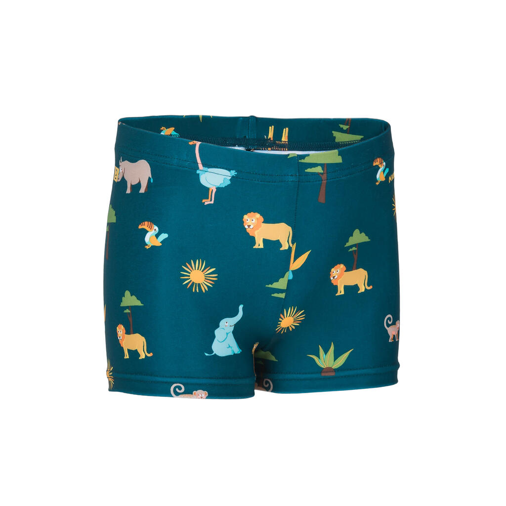 Baby / Kids' Swimming Shorts Dark Blue Whale Print