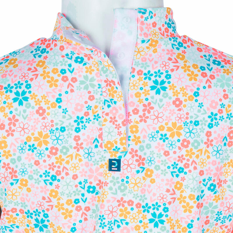 Uv-werend shirt met korte mouwen voor peuters en kleuters bloemenprint