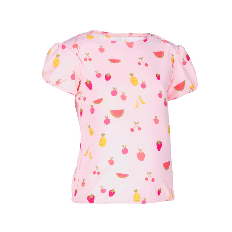 Bañador bebé Niña camiseta rosa estampado frutas