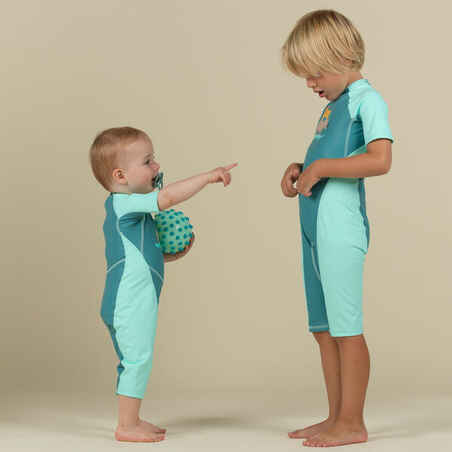 Nuo UV saugantis plaukimo kostiumas kūdikiams, žalias, su savanos piešiniu