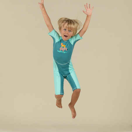 Baby UV-Protection Wetsuit green with SAVANNAH print