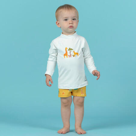 T-shirt anti UV bébé manches longues Imprimé Savane