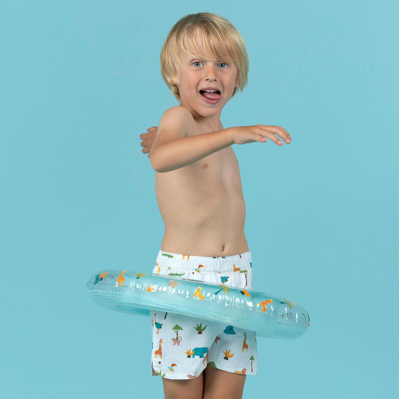 Dětské plavecké kraťasy pro nejmenší bílé s potiskem