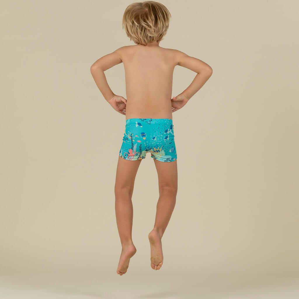 Baby / Kids' Swimming Shorts Dark Blue Whale Print