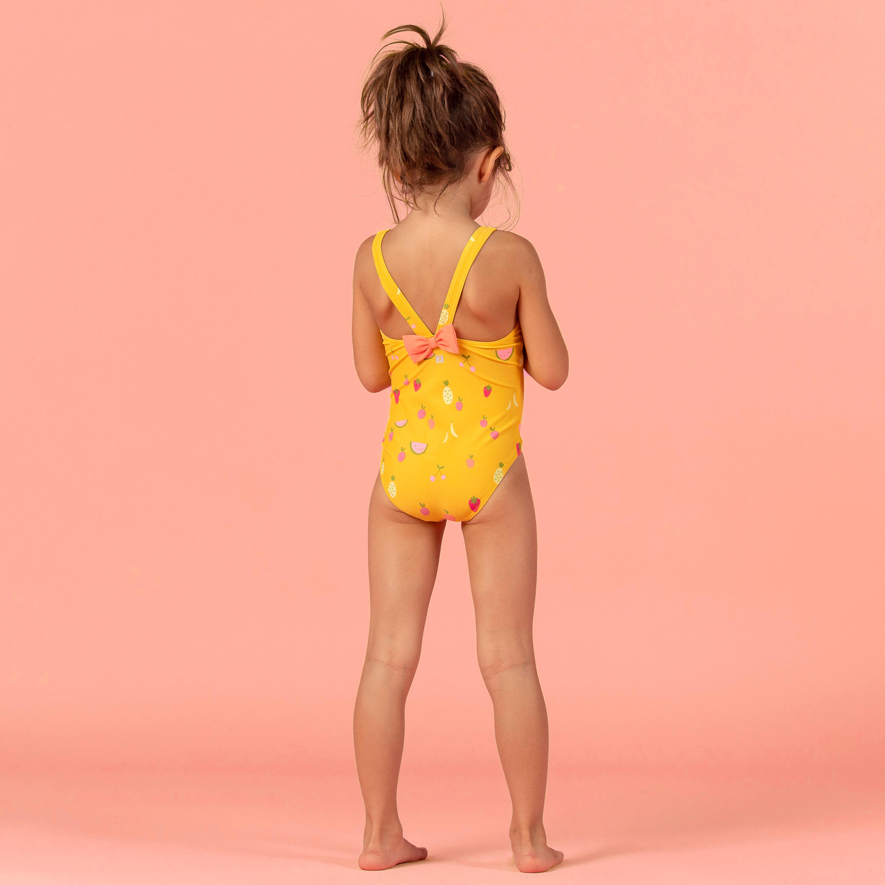 Baby Girls' One-Piece Swimsuit Yellow Fruit Print 6/6