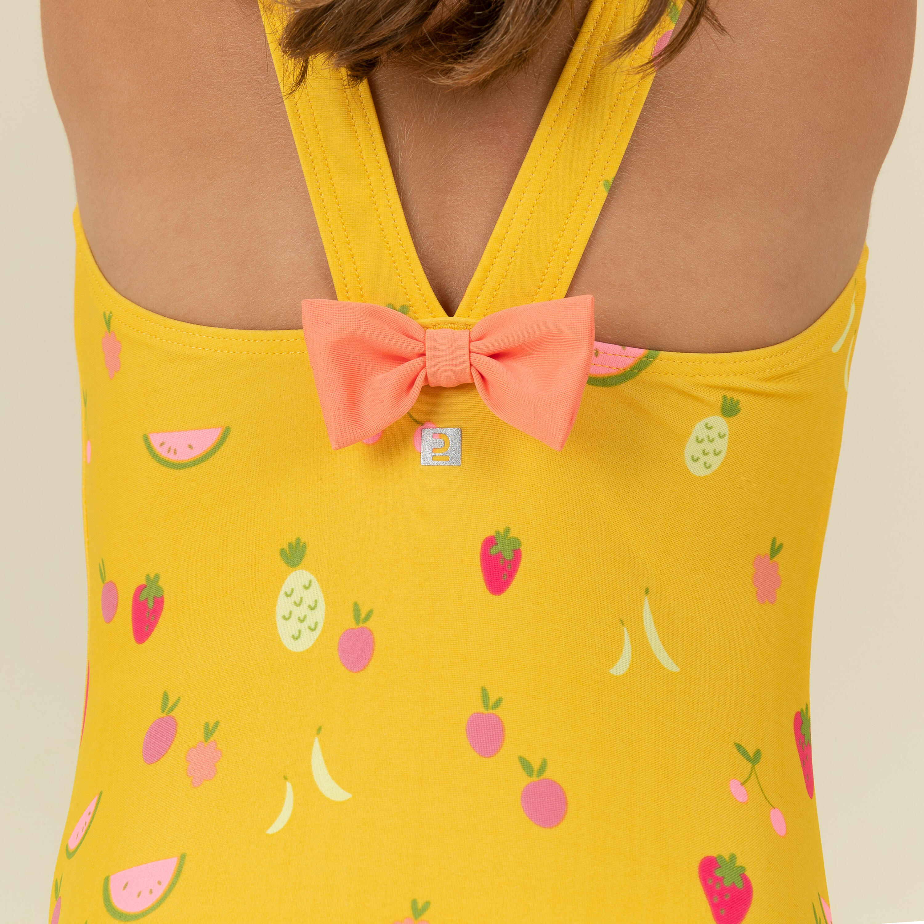 Baby Girls' One-Piece Swimsuit Yellow Fruit Print 4/6