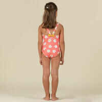 Baby Girls' 1-Piece Swimsuit waffle texture coral Flower print