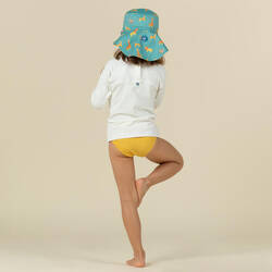 Baby Reversible UV-Protection Hat - Yellow and blue SAVANA print