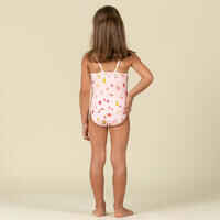 Baby Girls' One-Piece Swimsuit pink with Fruit print