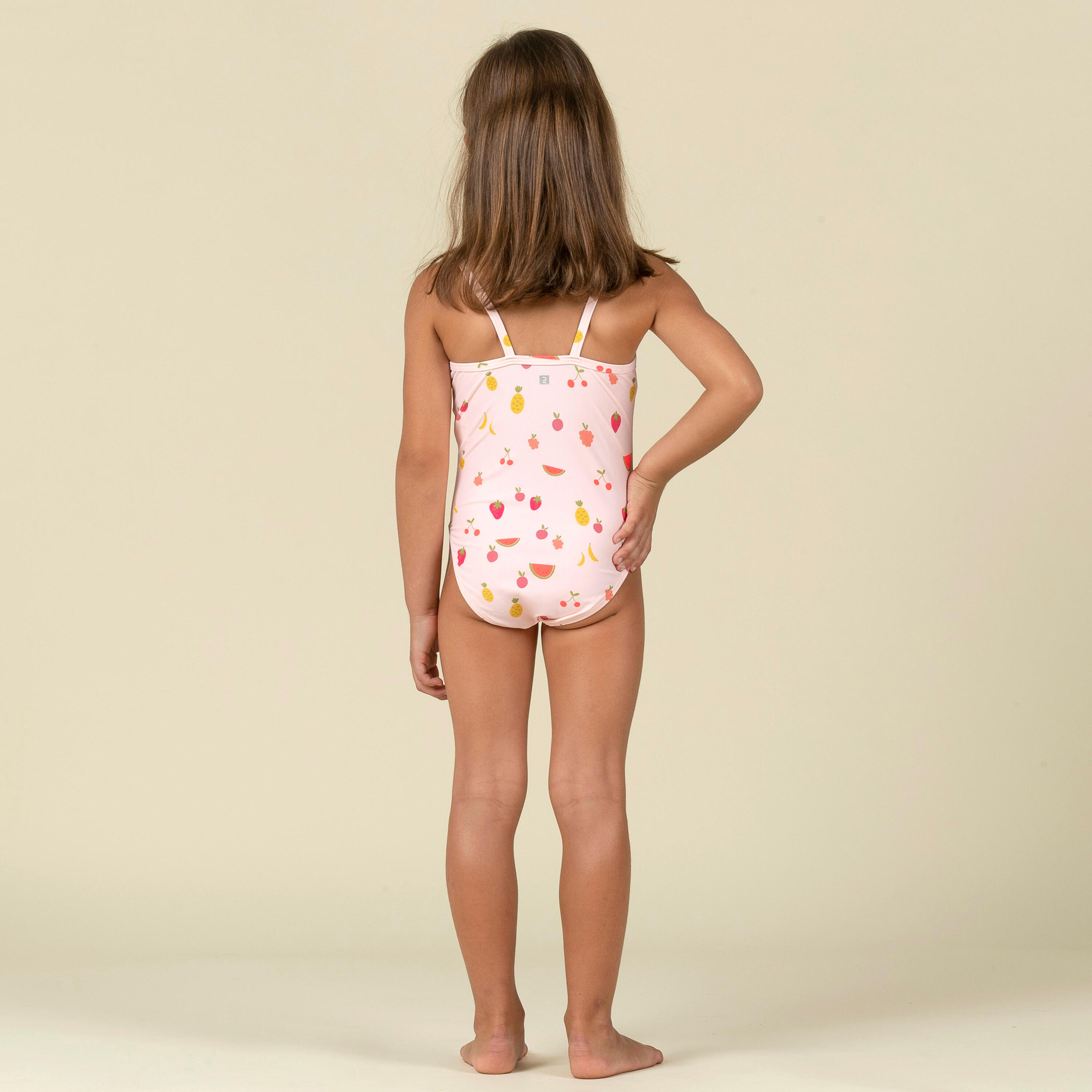 Maillot de bain bébé fille une pièce rose avec imprimé fruits 3/8