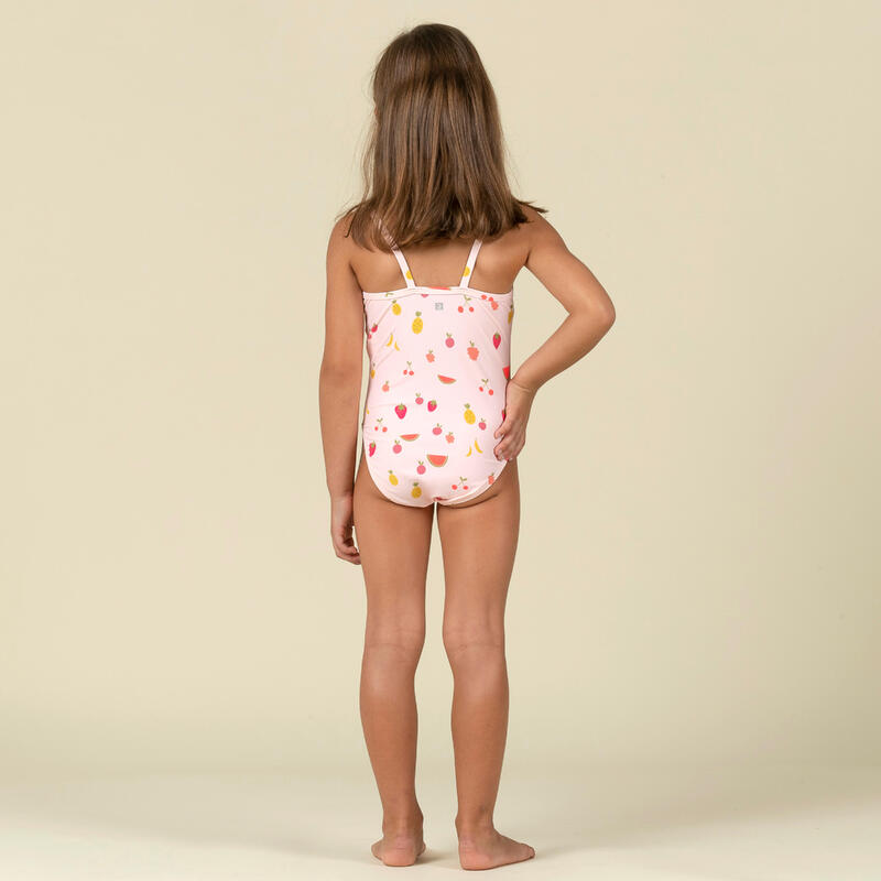 Badeanzug Baby Mädchen - Druckmotiv Früchte rosa 