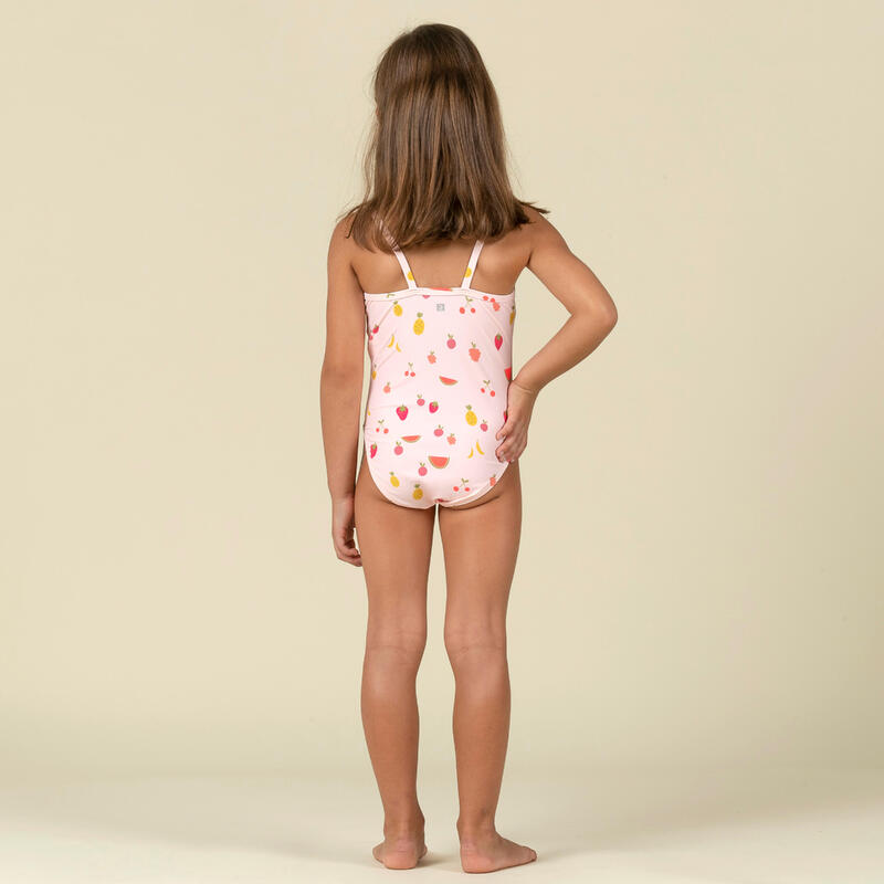 Maillot de bain bébé fille une pièce rose avec imprimé Fruits