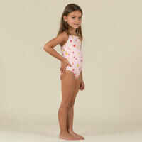 Baby Girls' One-Piece Swimsuit pink with Fruit print