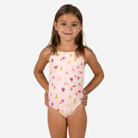 Baby Girls' One-Piece Swimsuit pink with Fruit print