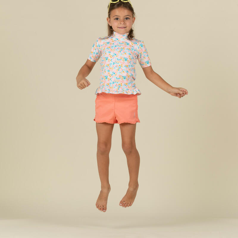 Maglia anti-UV baby bambina fiori 