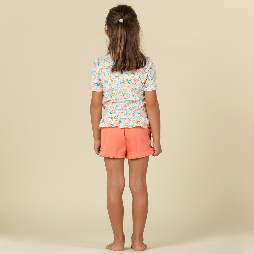 Baby Short-Sleeved Anti-UV T-shirt - with Flower Print