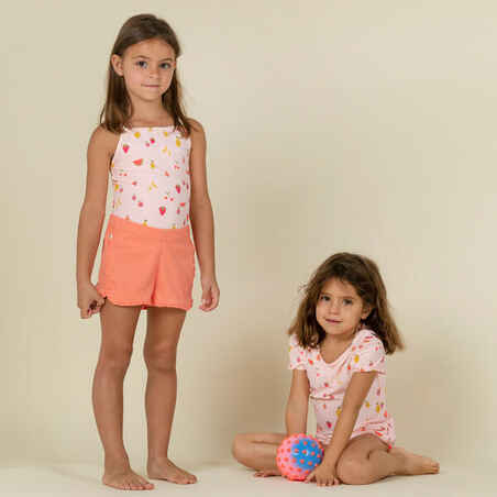 Baby Girls’ One-Piece Swimsuit pink with Fruit print