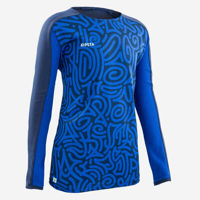 Voetbalshirt kind met lange mouwen viralto letters blauw