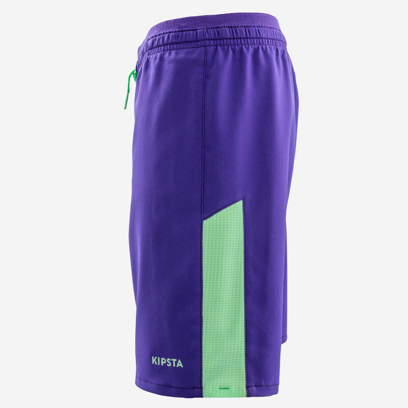 Pantaloncini calcio bambino VIRALTO viola-verde