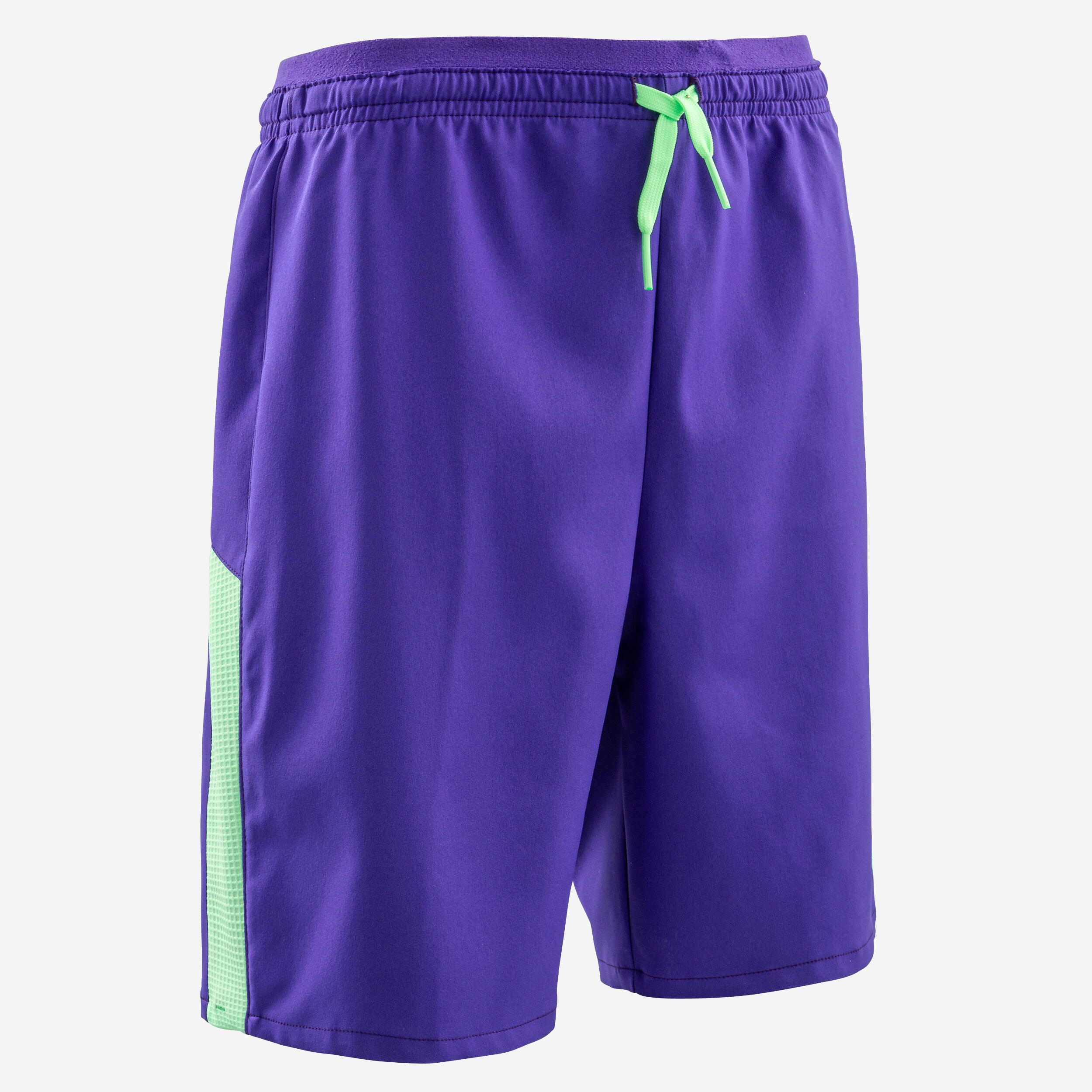KIPSTA Kids' Football Shorts Viralto - Alpha Purple/Water Green