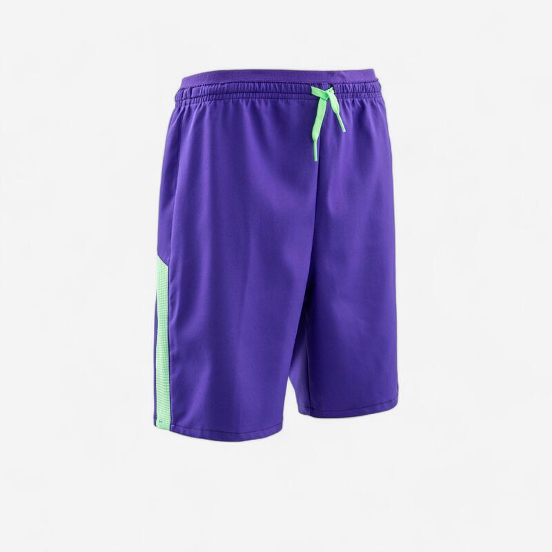 PANTALÓN CORTO DE FÚTBOL VIRALTO JR ALPHA VIOLETA Y VERDE AGUA