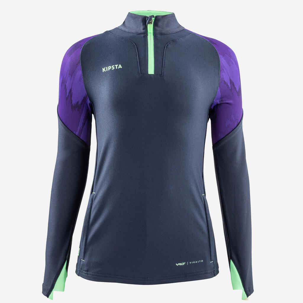 Detská futbalová mikina Viralto 1/2 zips modrá