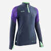 Kids' Football Half-Zip Sweatshirt Viralto Alpha - Navy/Purple/Sea Green