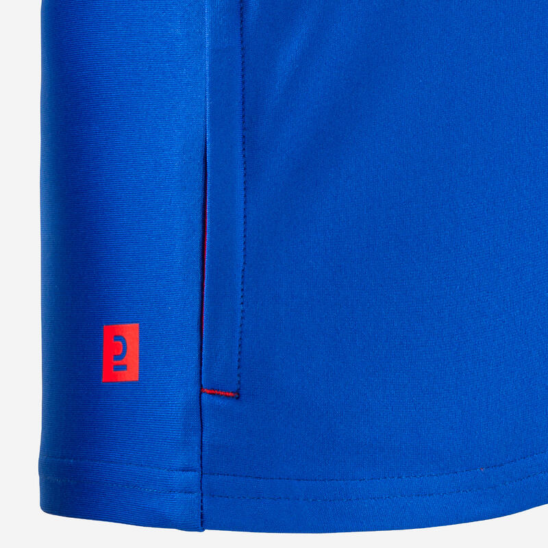 Camisola Futebol 1/2 Fecho Criança VIRALTO KIDS Azul/Azul-marinho/Laranja Néon