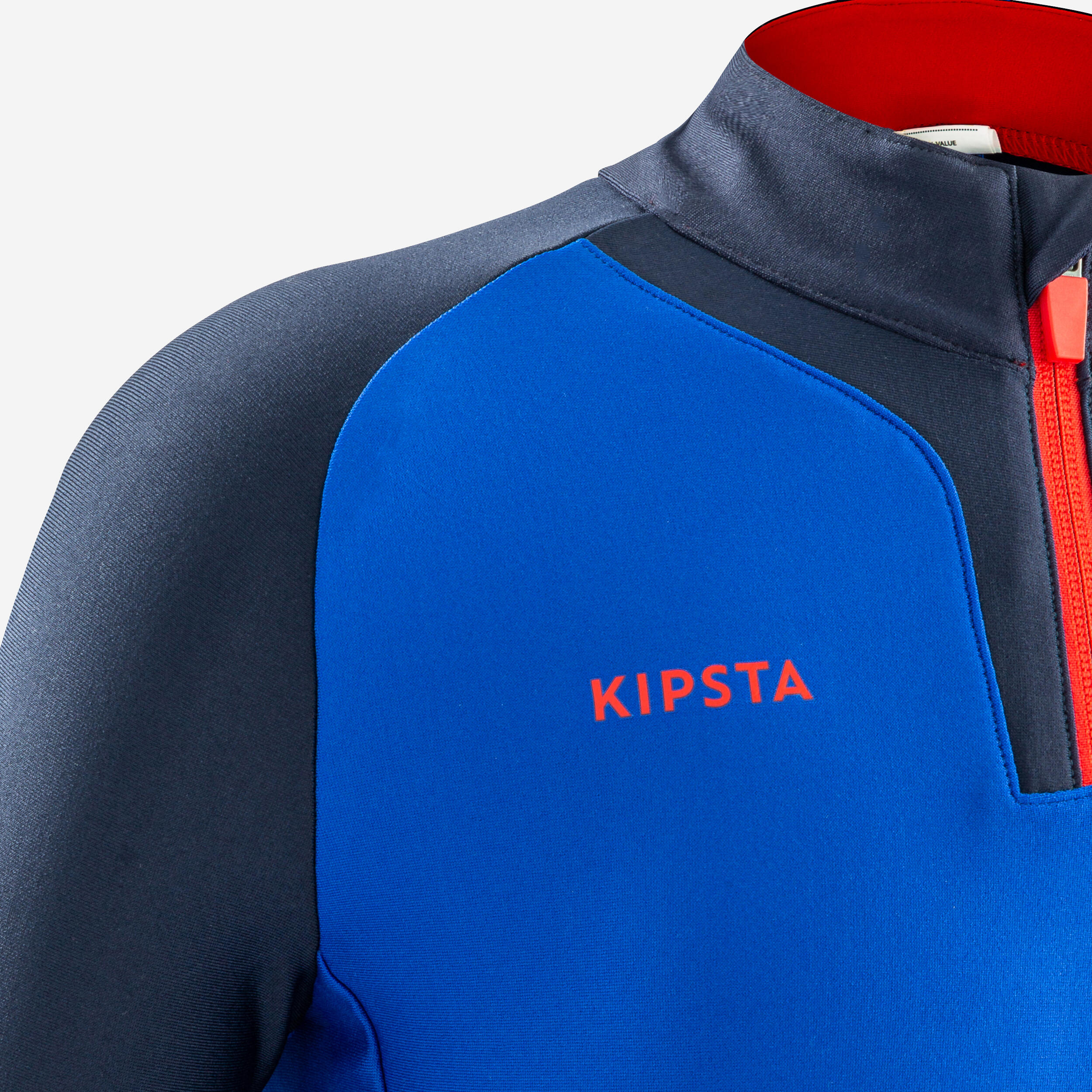 Kids' 1/2 Zip Football Sweatshirt Viralto - Blue, Navy & Neon Orange 4/6