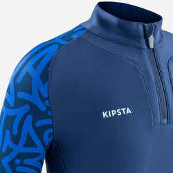 Kids' 1/2 Zip Football Sweatshirt Viralto Letters - Navy & Blue 