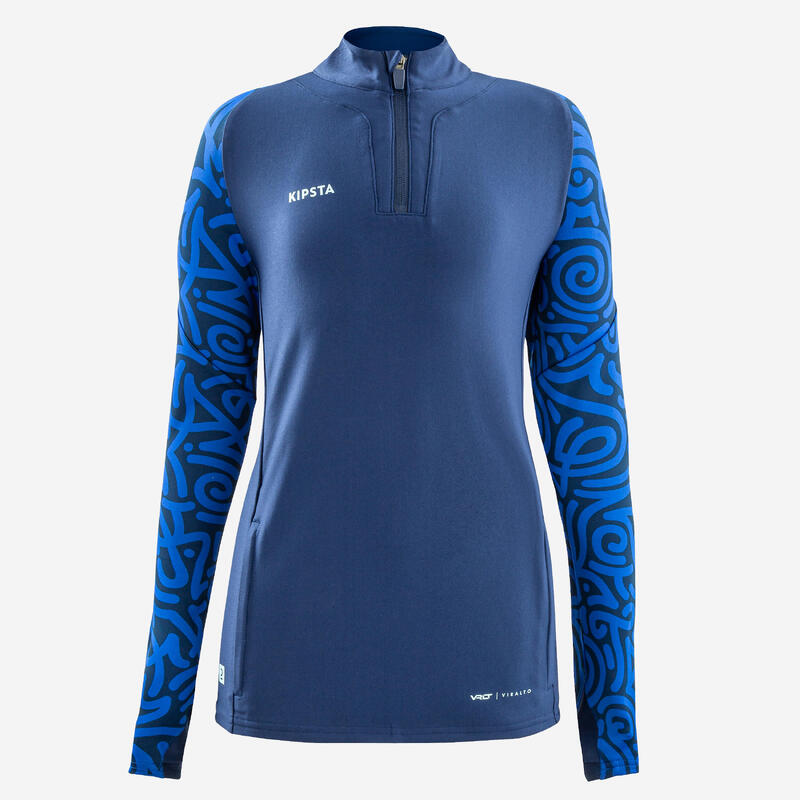 Felpa calcio bambino VIRALTO 1/2 zip blu