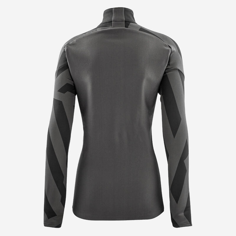 Camisola de Futebol 1/2 Fecho Criança VIRALTO AXTON Cinzento/Preto/Rosa Néon