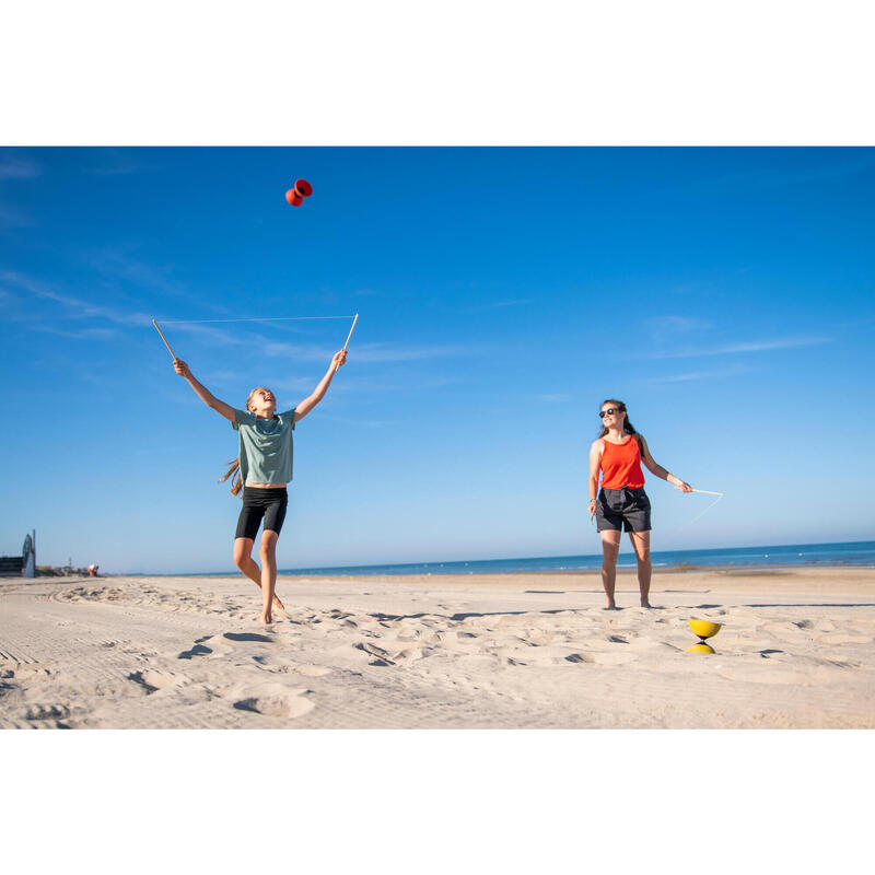 DIABOLO 100 ROUGE + BAGUETTES EN BOIS