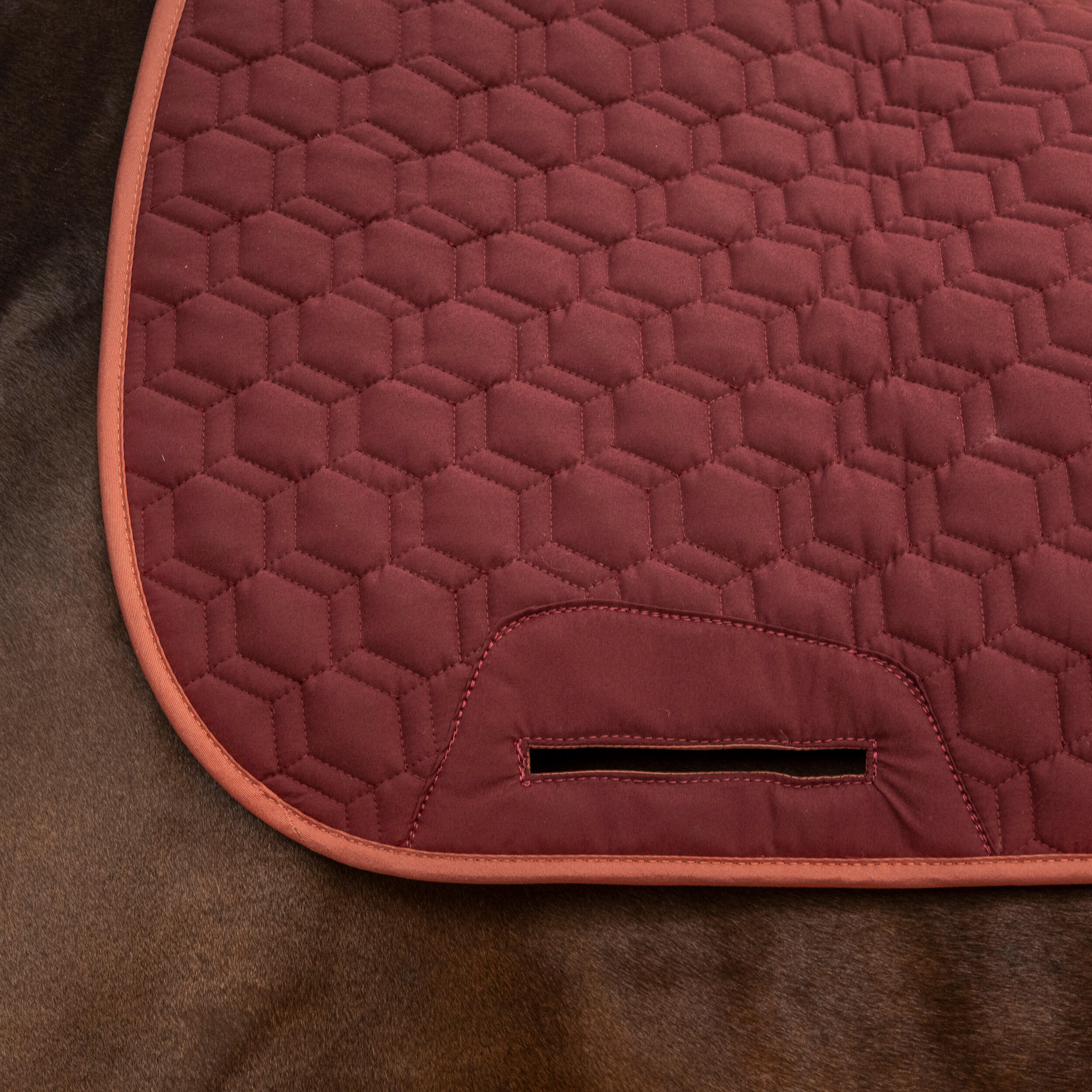 Reversible Horse and Pony Saddle Cloth 500 - Terracotta/Burgundy 9/9