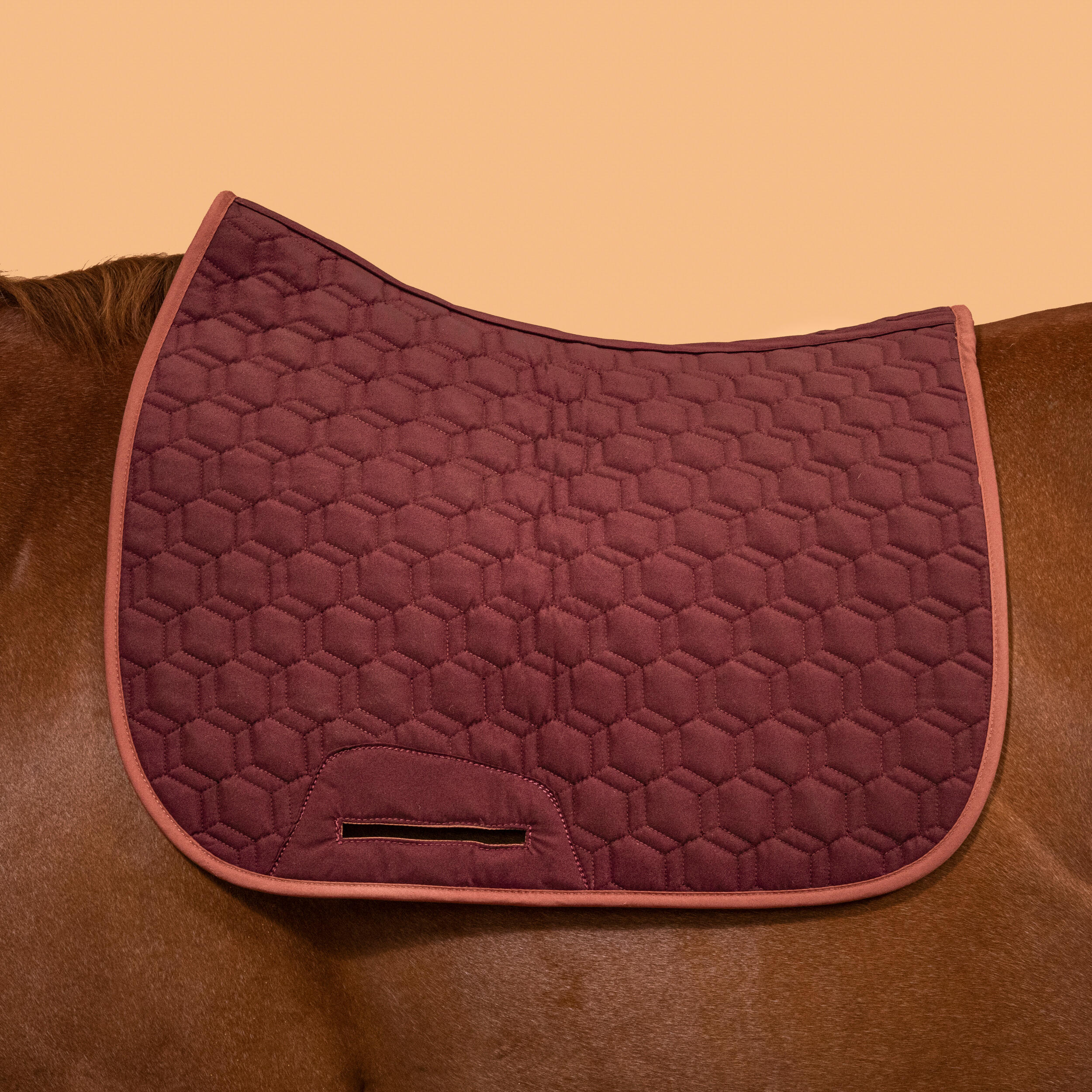 Reversible Horse and Pony Saddle Cloth 500 - Terracotta/Burgundy 7/9