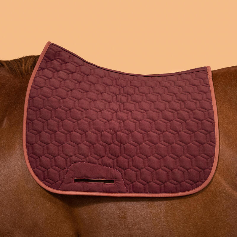 Mantilla Silla Equitación Caballo/Poni 500 Burdeos Terracota Reversible