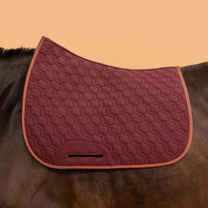 Sottosella equitazione cavallo e pony 500 REVERS bordeaux-arancione