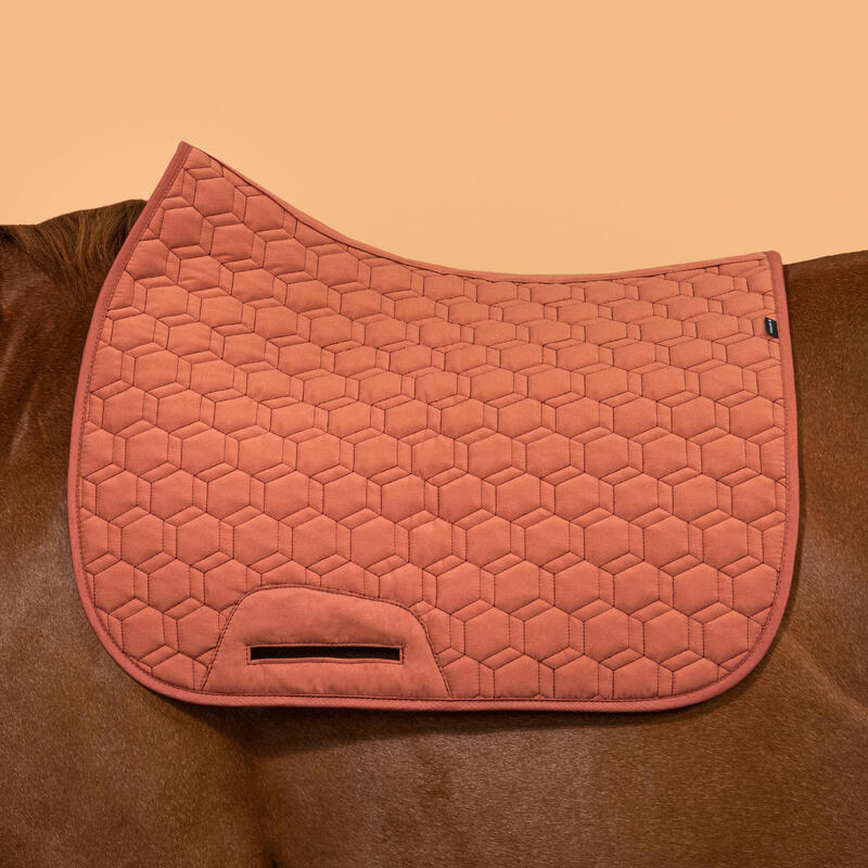 Tapis de selle équitation réversible Cheval et Poney - 500 terracotta / bordeaux