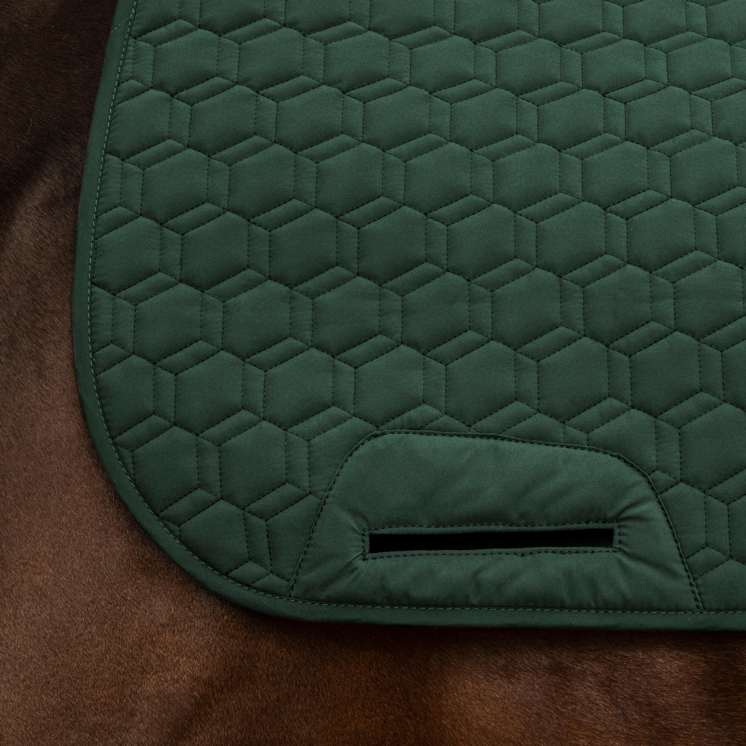 Horse Riding Reversible Saddle Cloth For Horse and Pony 500 - Navy/Green 9/9