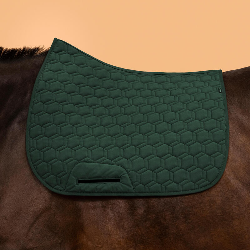 Omkeerbaar zadeldek voor paarden en pony's 500 marineblauw/groen