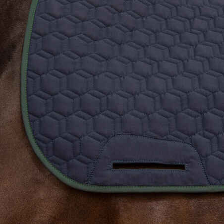 Reversible Horse and Pony Saddle Cloth 500 - Navy/Green